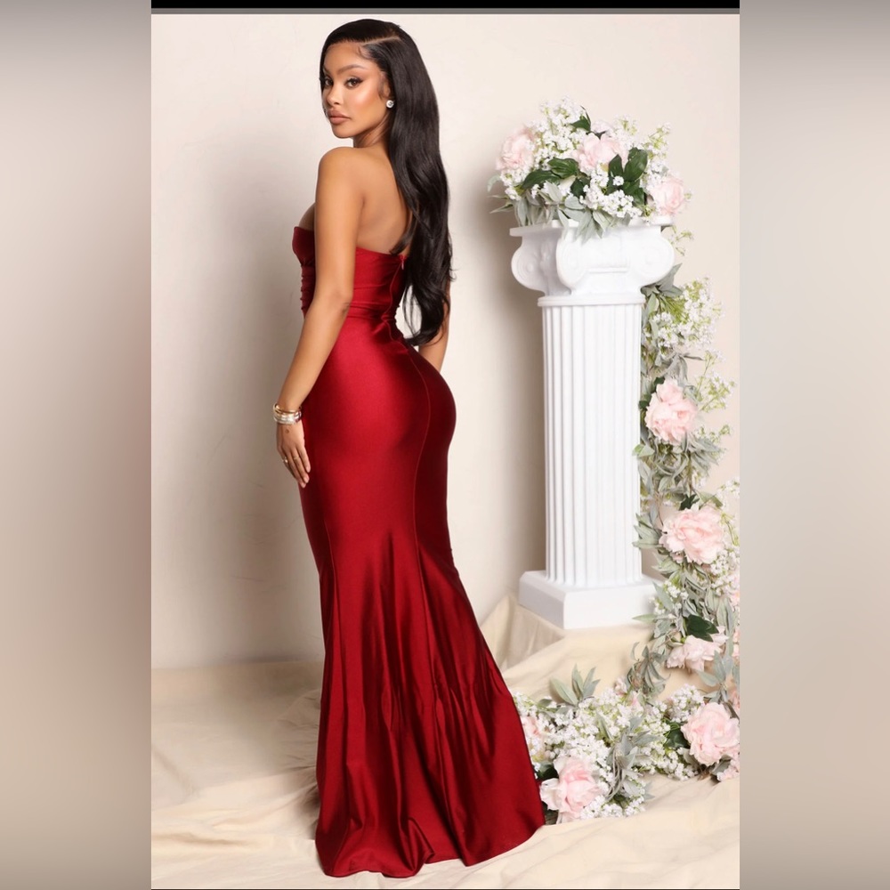 Wine red dress